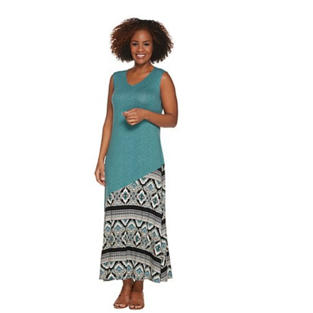 NEW Joan Rivers Mixed Pattern Maxi Dress - Picture 8 of 9
